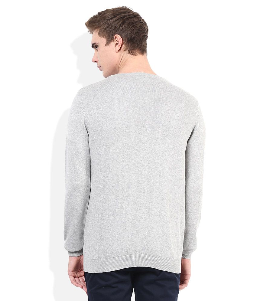 dark grey v neck sweater