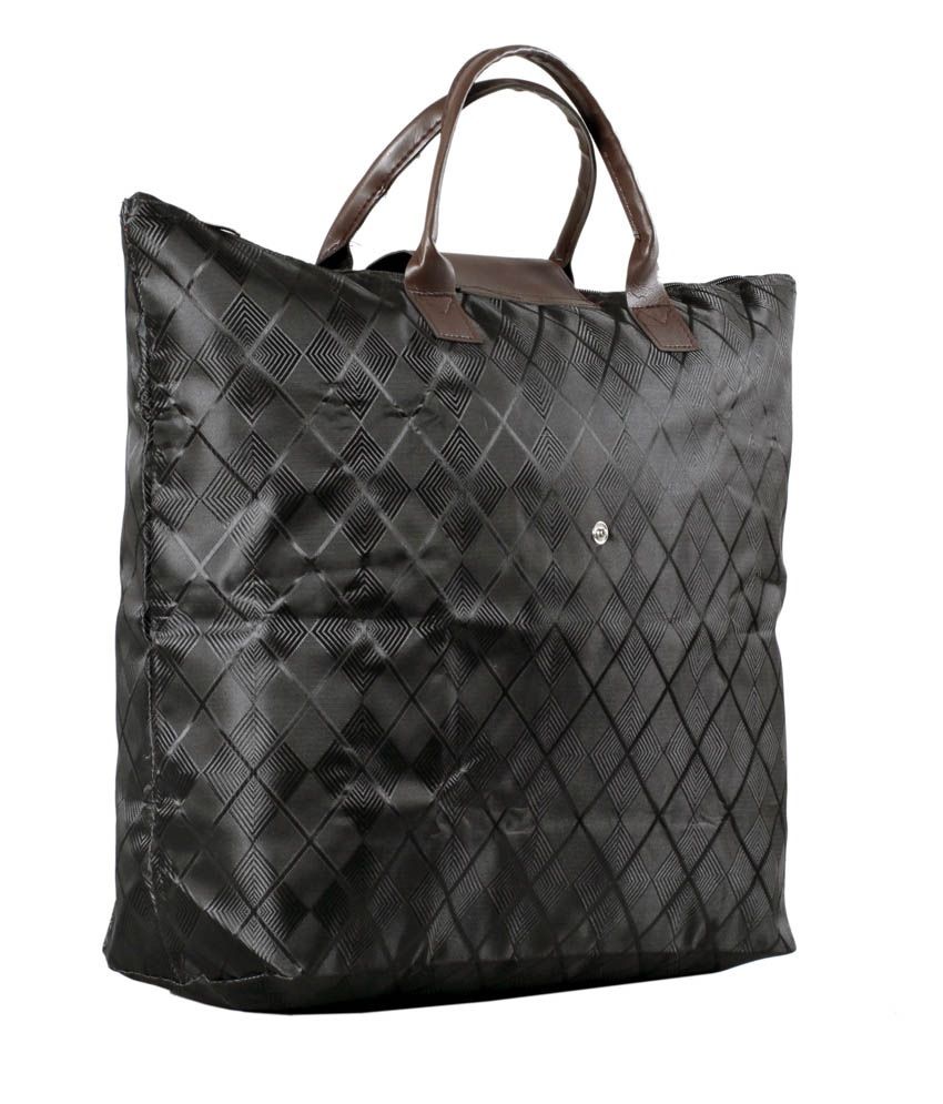 black foldable shopping bag