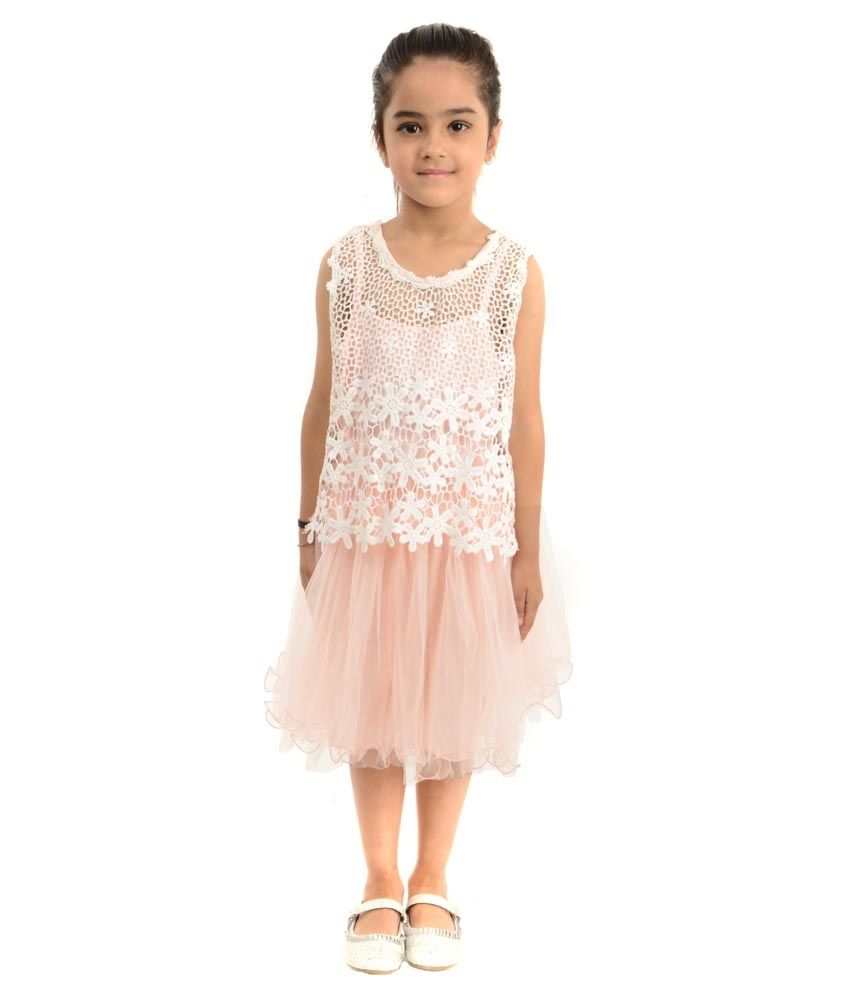 white and pink long frock