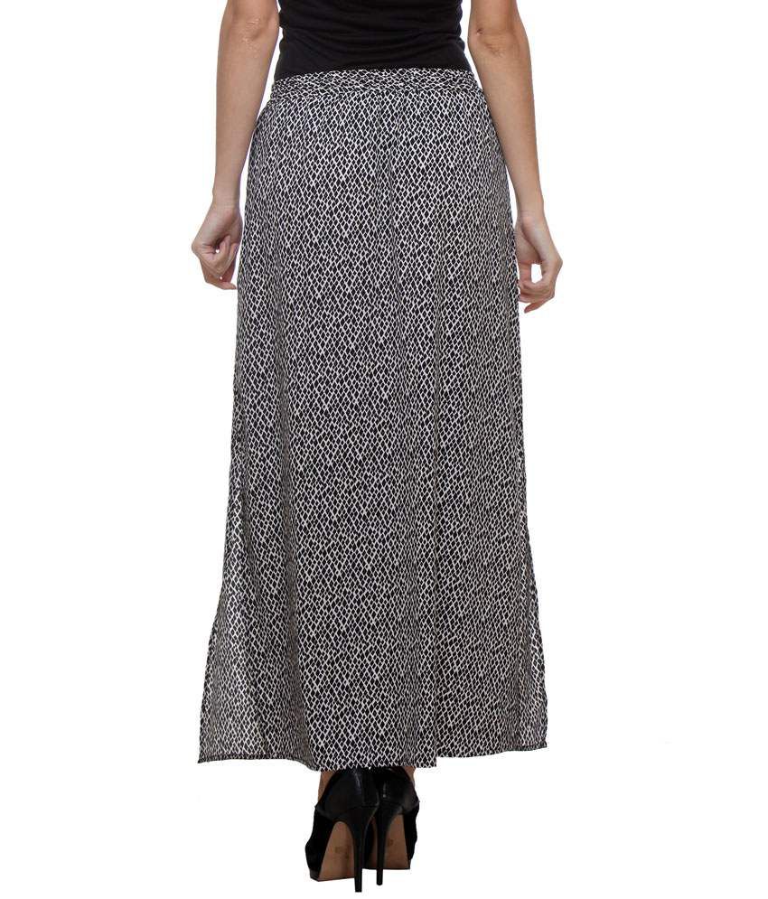 Buy Purys Black Polyester Maxi Skirt Online at Best Prices in India ...