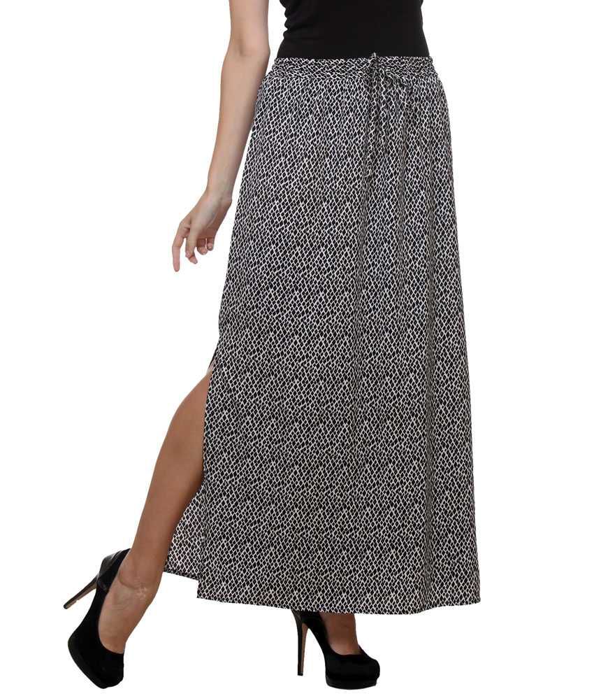 Buy Purys Black Polyester Maxi Skirt Online at Best Prices in India ...