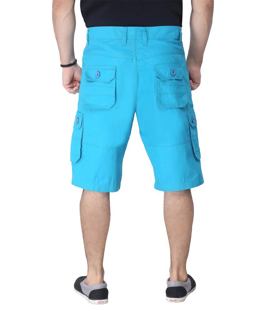 Clydesdale Turquoise Cotton Shorts - Buy Clydesdale Turquoise Cotton ...