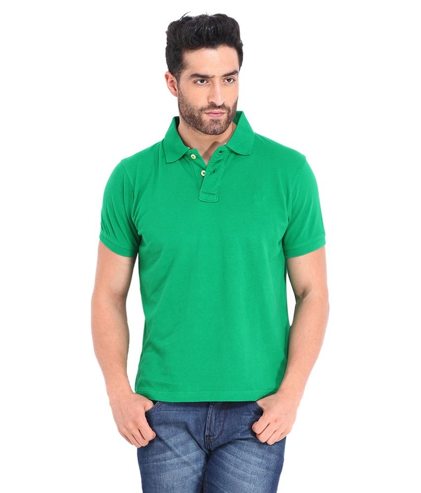     			Concepts Green and Blue Half Sleeves Basics Polo T-Shirts - Pack of 2