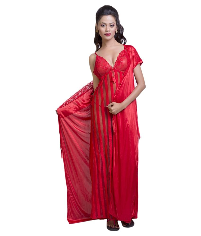 Buy Ishin Red Silk Nighty Online at Best Prices in India - Snapdeal