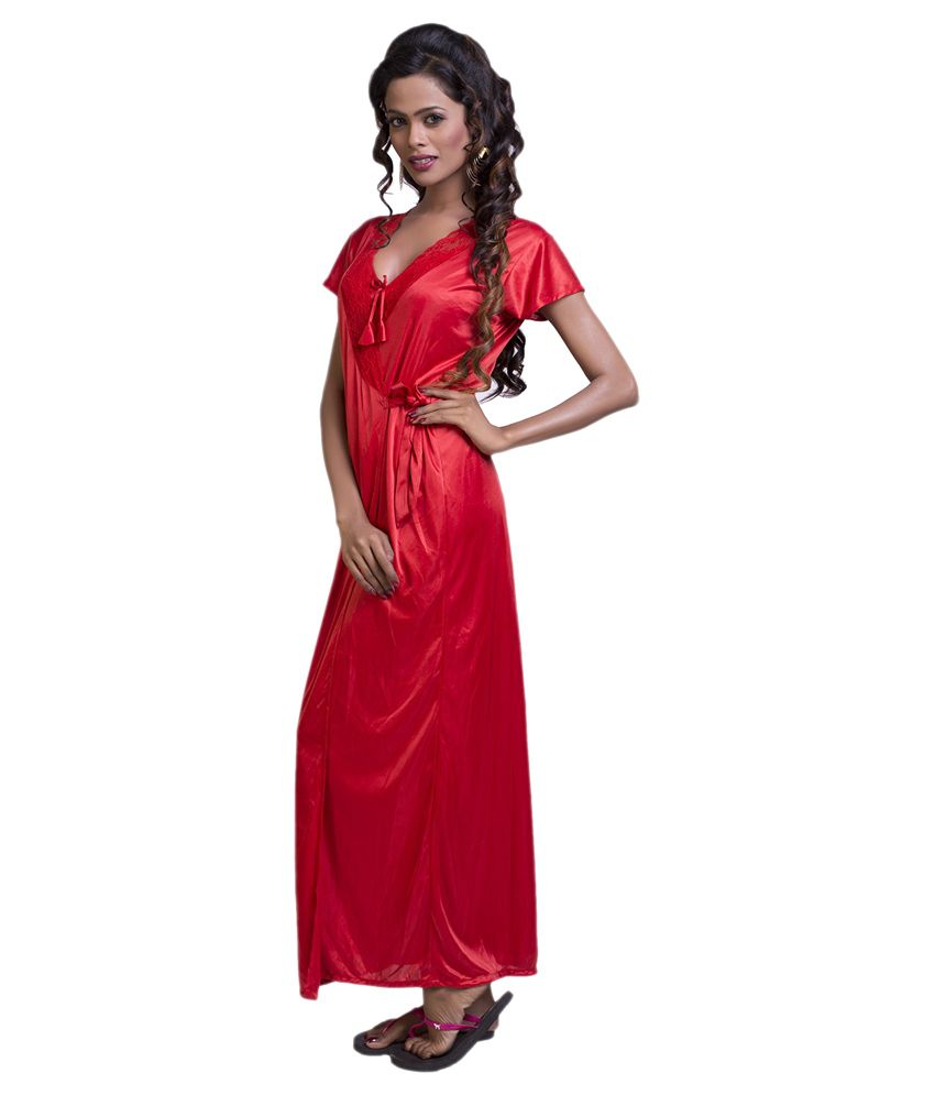Buy Ishin Red Silk Nighty Online at Best Prices in India - Snapdeal