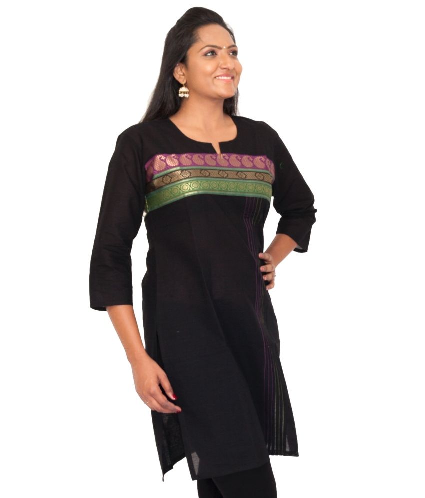 Rishika Black Cotton Kurti Buy Rishika Black Cotton Kurti Online at