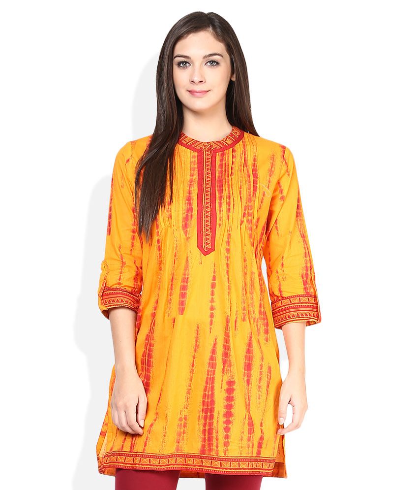 orange kurti design