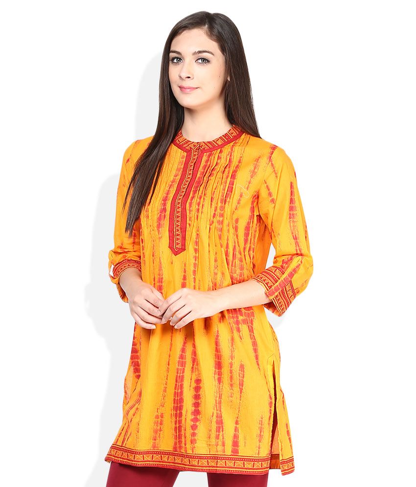 orange kurti design
