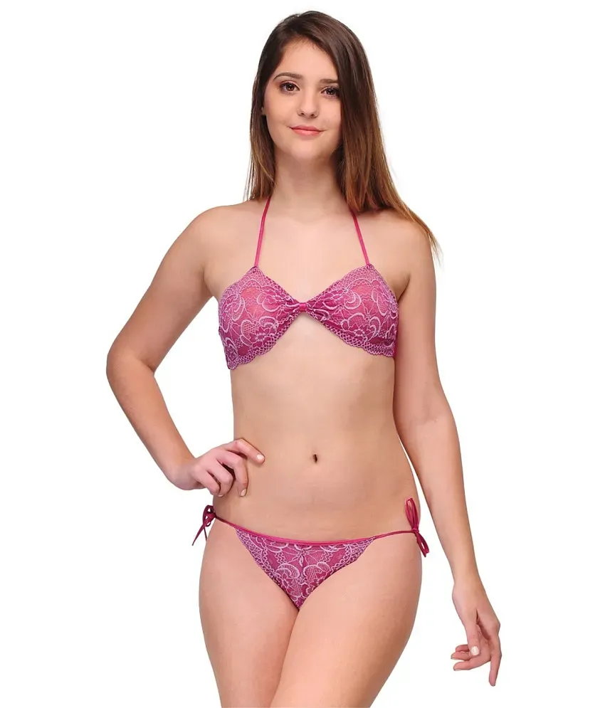 46% OFF on Urbaano Pink Bra & Panty Sets on Snapdeal