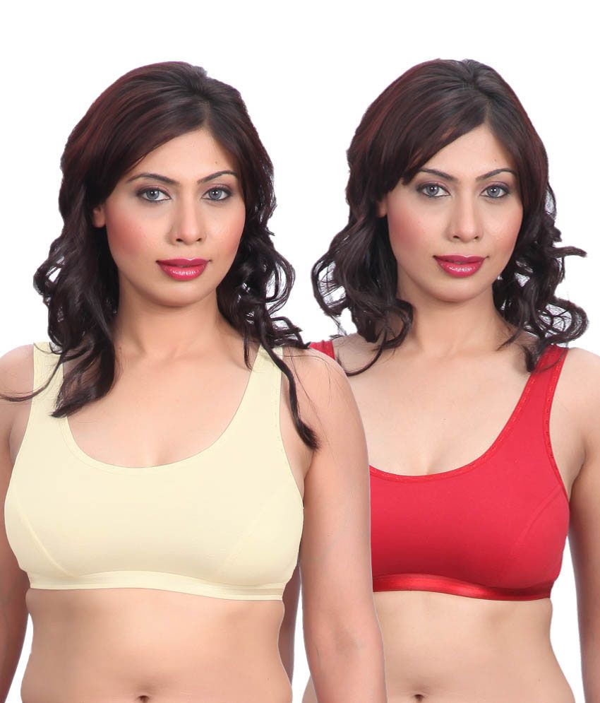     			Selfcare Multi Color Cotton T-Shirt Bra Bra Pack of 2