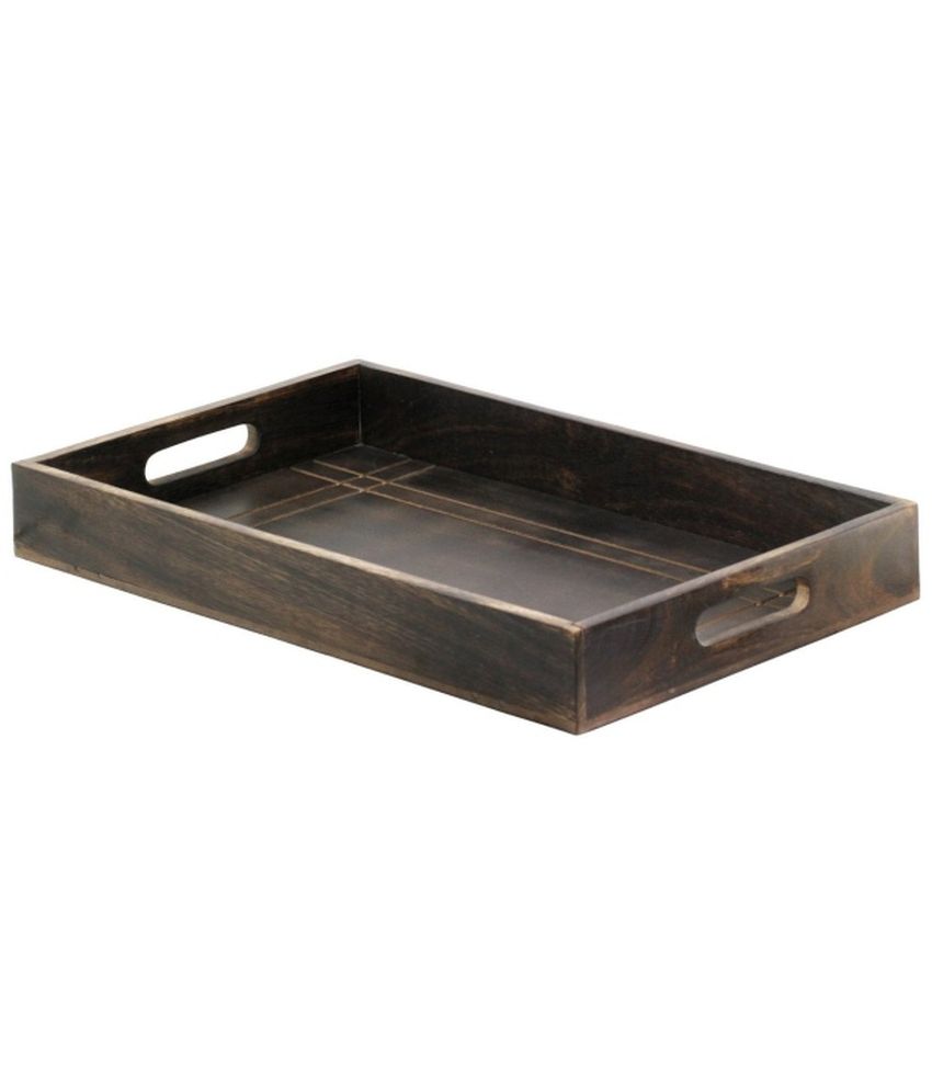 Woodsmith Black Wooden Serving Tray: Buy Online at Best ...