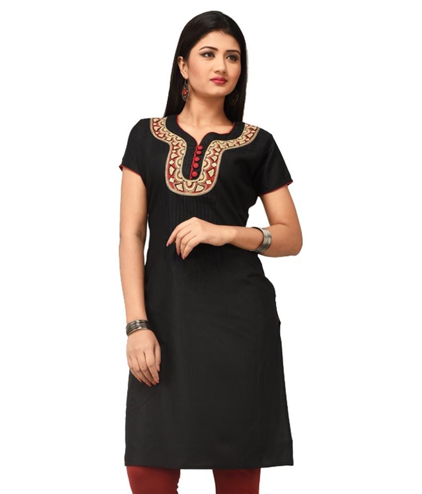 Rene Black Silk Kurti - Buy Rene Black Silk Kurti Online at Best Prices ...