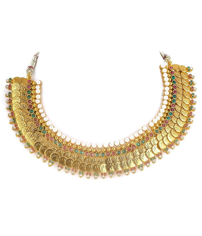 SBS Green Antique Gold Plated Cz And Kundan Mala Necklace Set - Buy SBS ...