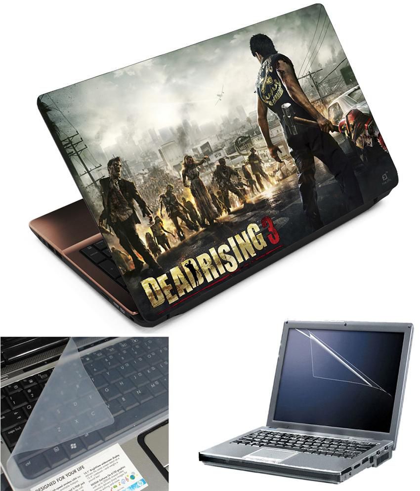     			Finearts 3 In 1 Textured Laptop Skins Pack - Zombie Deadrising Gaming Printed