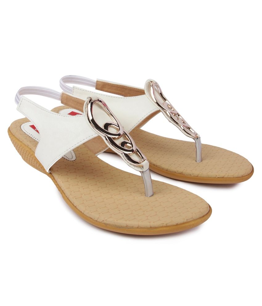 Finesse White Heeled Sandals Price in India- Buy Finesse White Heeled ...