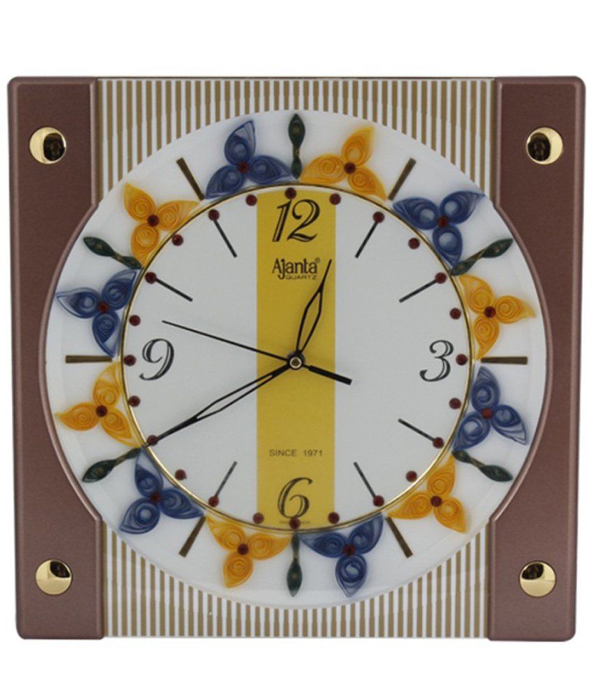 Ajanta Designer Wall Clock Sq Brown Buy Ajanta Designer Wall Clock Sq Brown At Best Price In India On Snapdeal