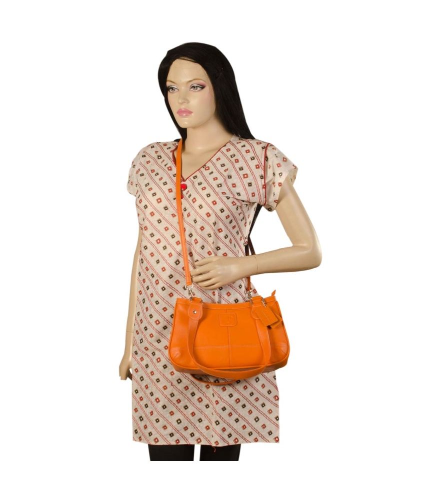 neon orange shoulder bag