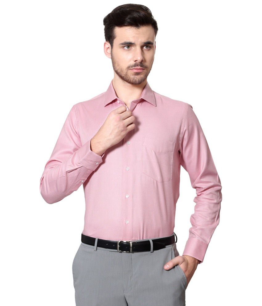 Van Heusen Pink Solid Formal Shirt - Buy Van Heusen Pink Solid Formal ...