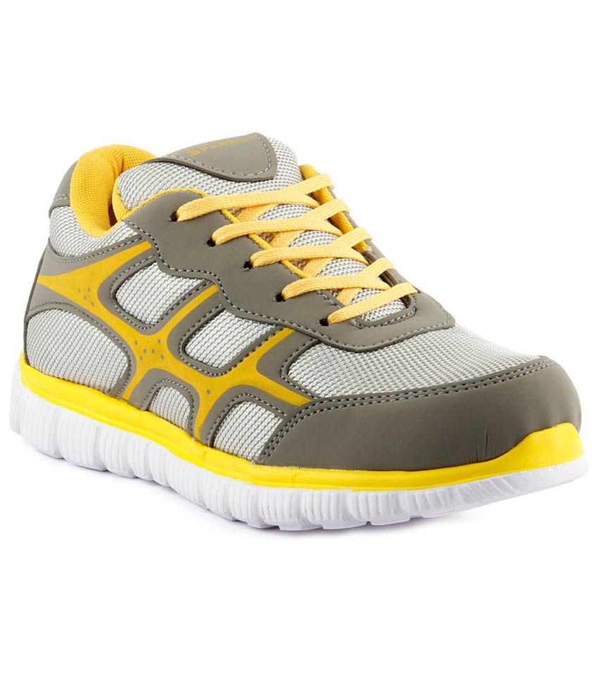 yellow and gray sneakers