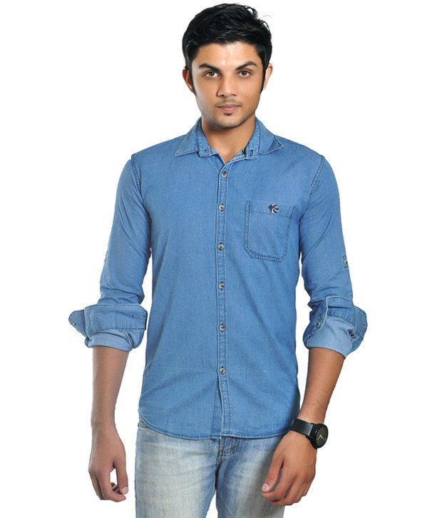 sky blue shirt denim