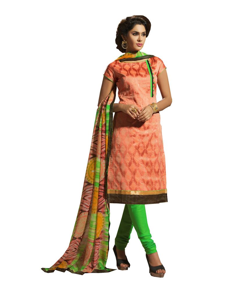 Black and orange dress material Clearance