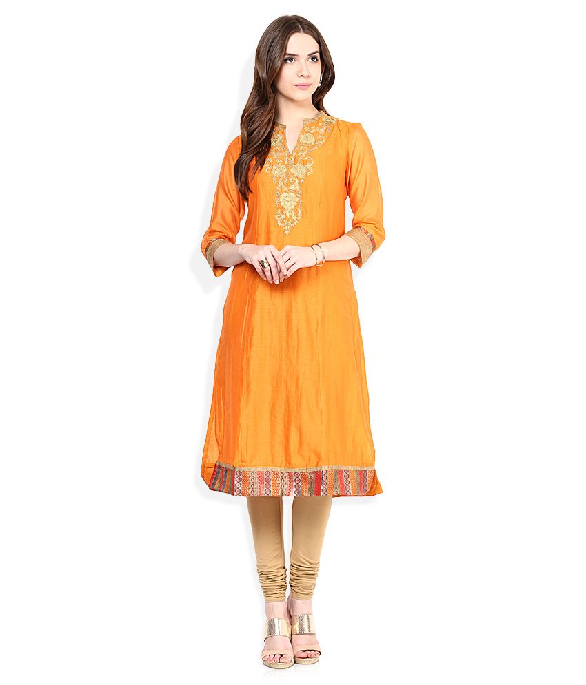 biba orange kurta