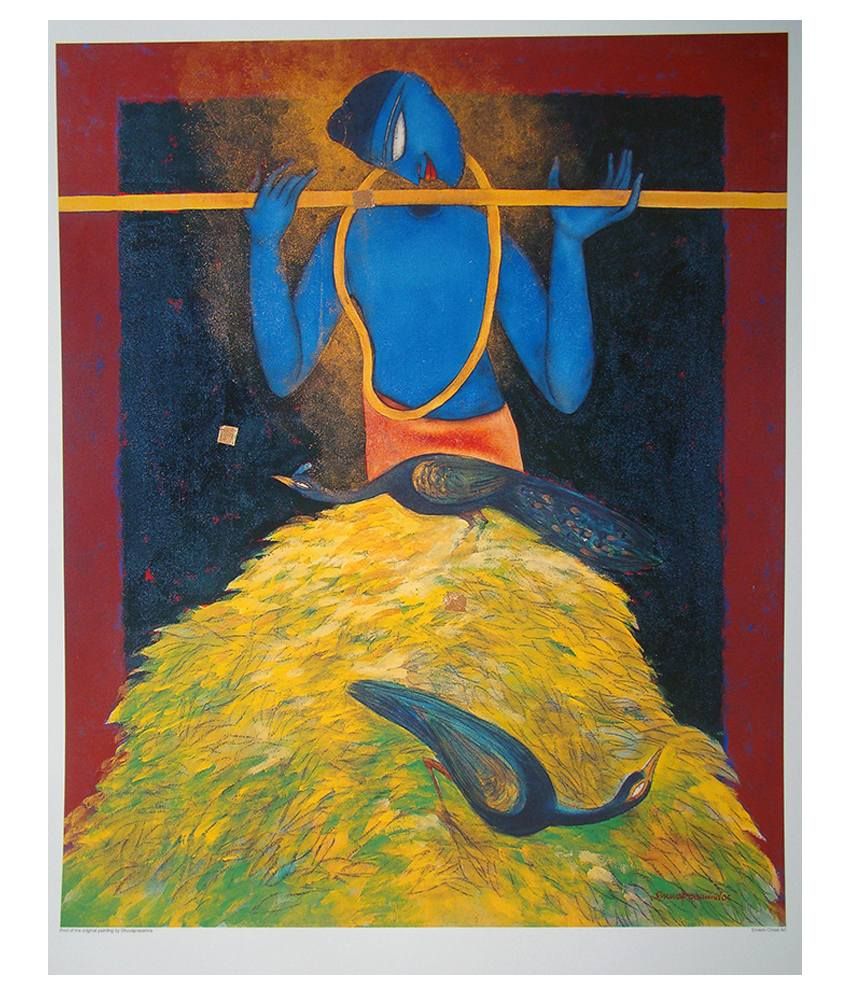 D&D Crafts Beautiful Lord Krishna Framed Wall Painting: Buy D&D Crafts Beautiful  Lord Krishna Framed Wall Painting at Best Price in India on Snapdeal