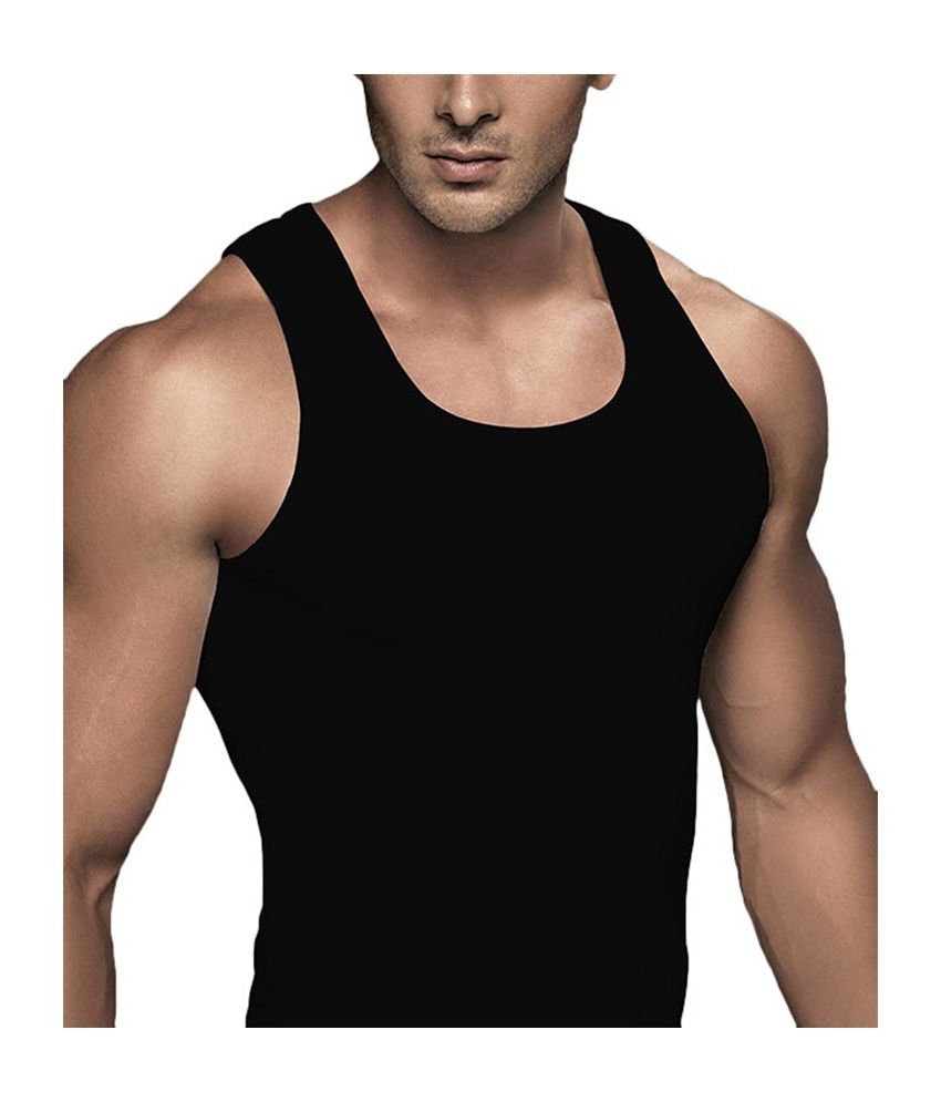 black cotton vest top