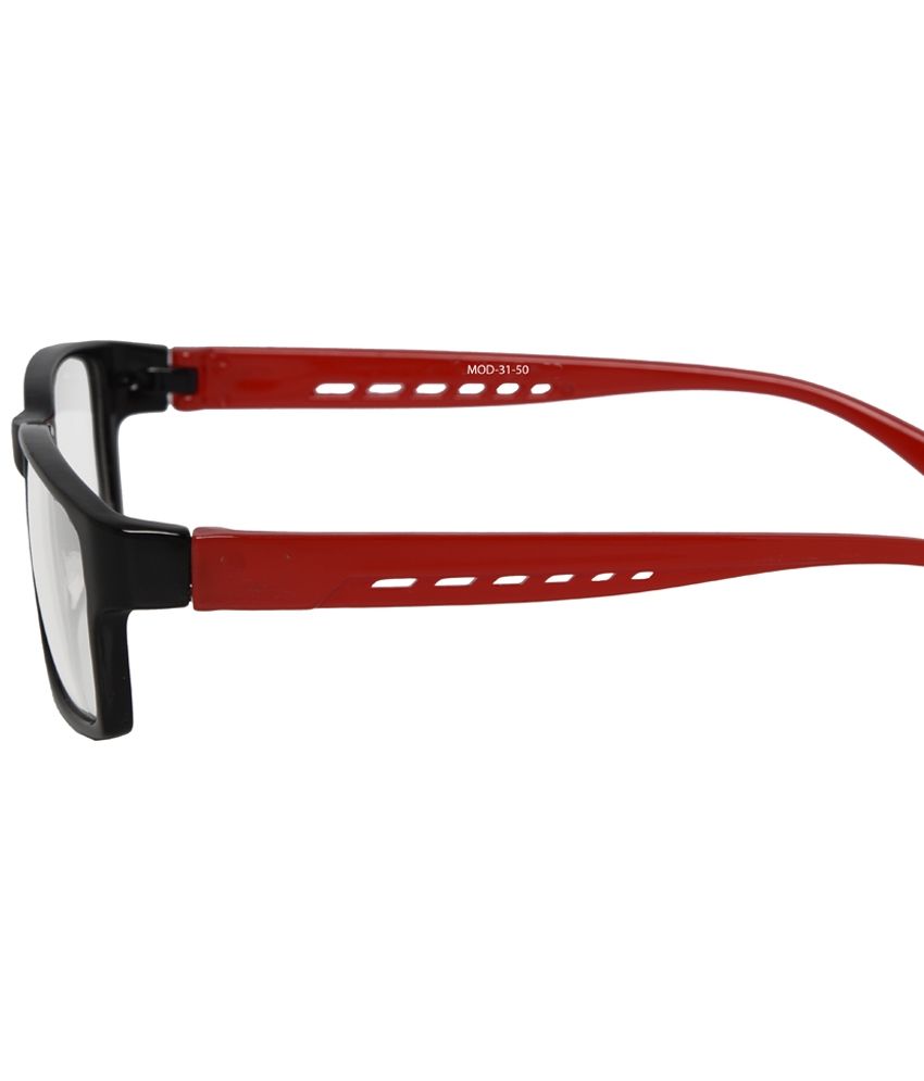 Mall4all Black And Red Rectangular Eyeglass Frame For Men Buy Mall4all Black And Red Rectangular