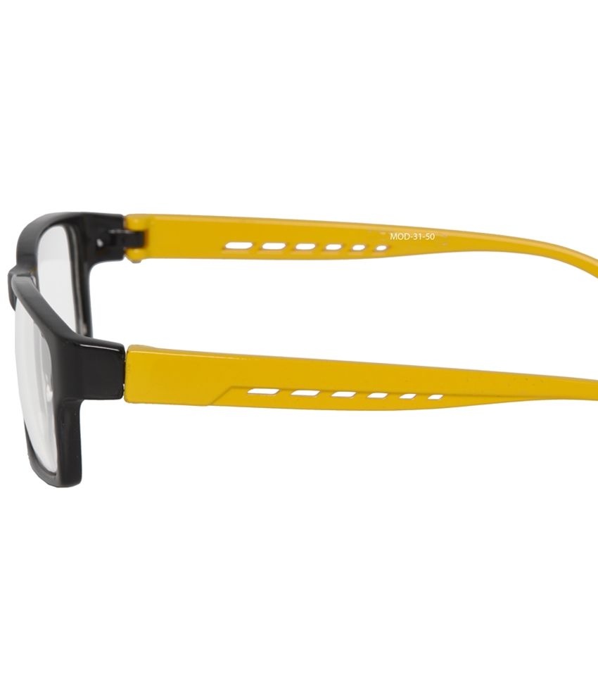 Mall4all Black And Yellow Rectangular Eyeglass Frame For Men Buy Mall4all Black And Yellow