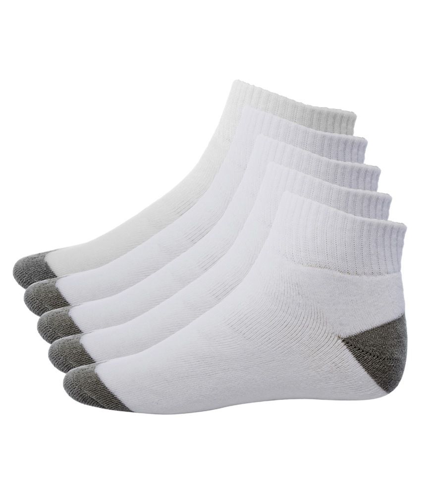 Ultimate White Cotton Ankle Length Socks For Women - 5 Pair Pack: Buy ...