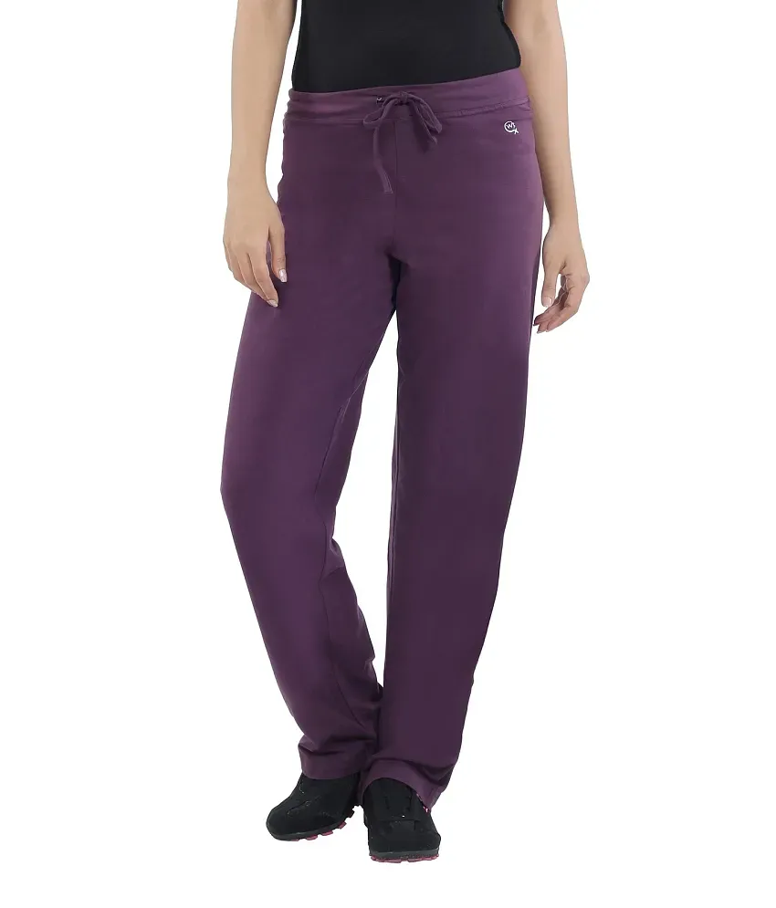 Macrowoman Sports Stretch Wine Lounge Pants - Buy Macrowoman