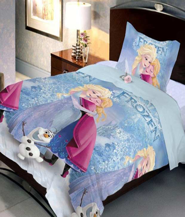     			Uber Urban Disney Frozen Blue Single Bedsheet with 1 Pillow Cover