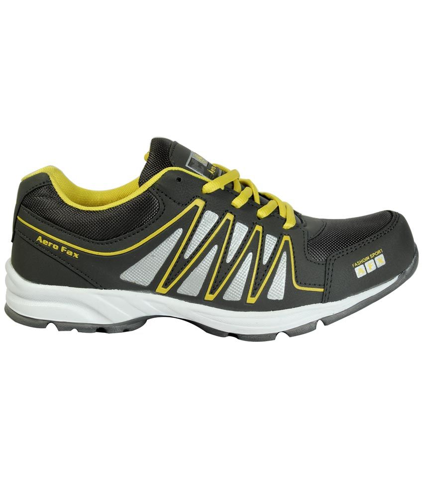 Aero Fax Black and Yellow Running Sport Shoes - Buy Aero Fax Black and ...