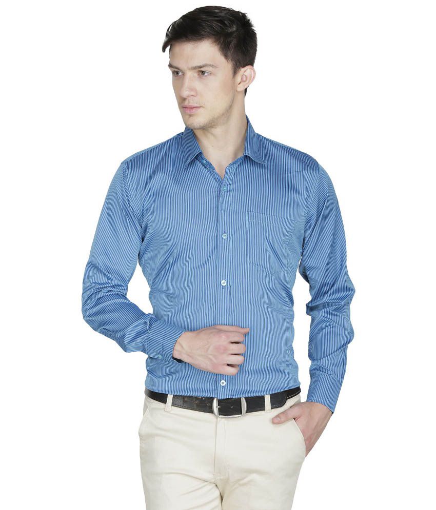 Asher Blue Formal Shirt - Buy Asher Blue Formal Shirt Online at Best ...