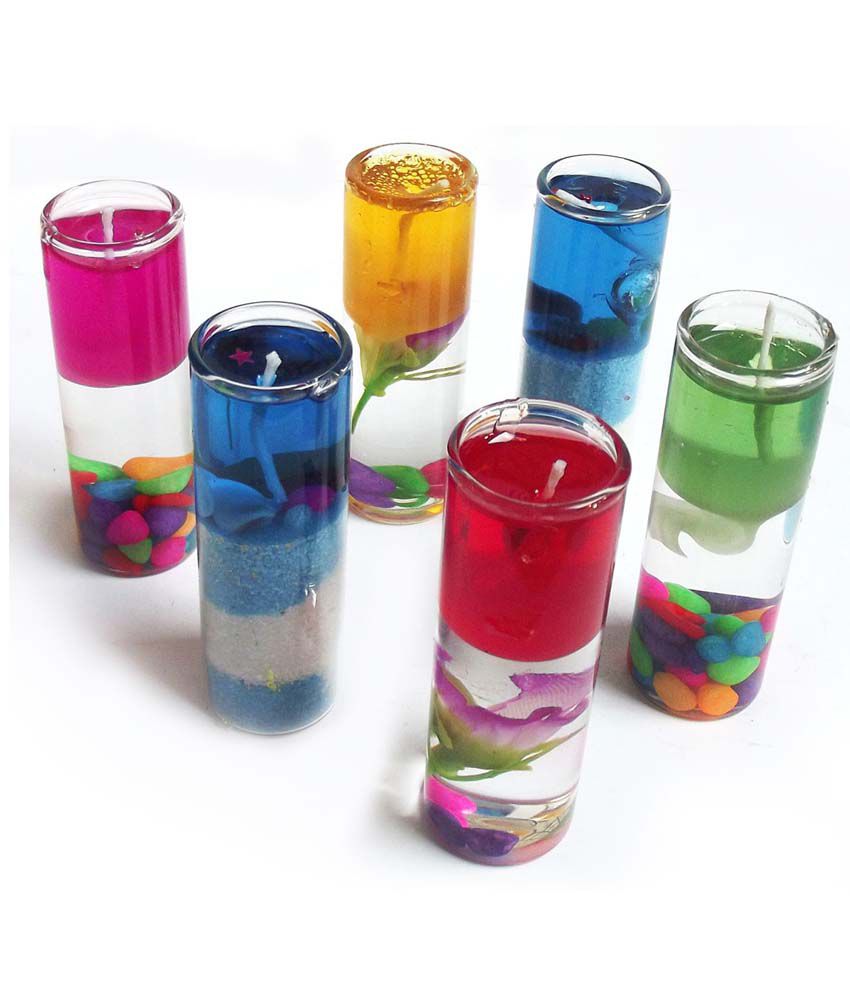     			Peepalcomm Multicolour Jar Candle - Pack of 6
