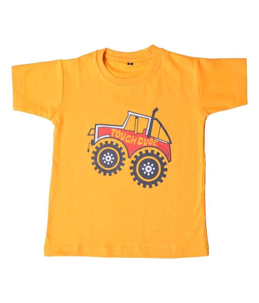     			British Terminal Yellow Half Sleeves T-shirt For Boys