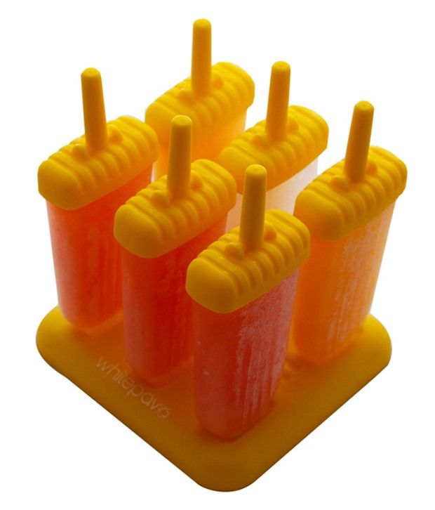 WhitePavo WhitePavo 6 Pcs Yellow Polypropylene Ice Popsicle Mold