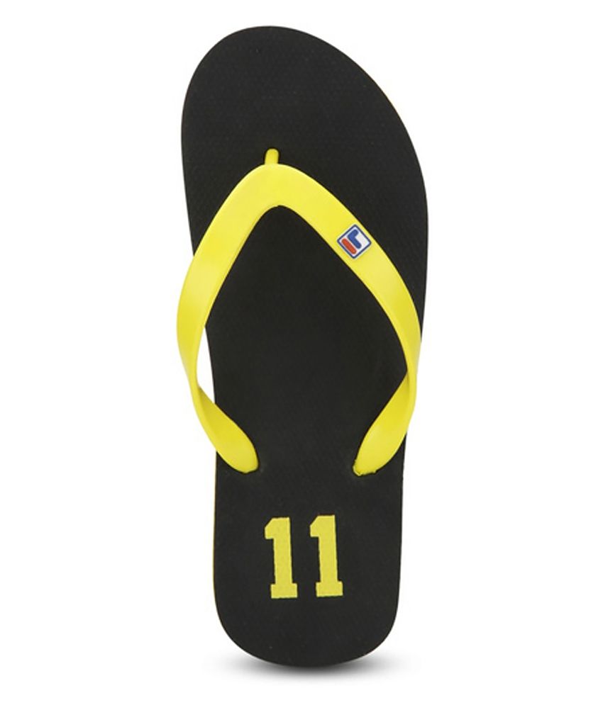 fila flip flops black