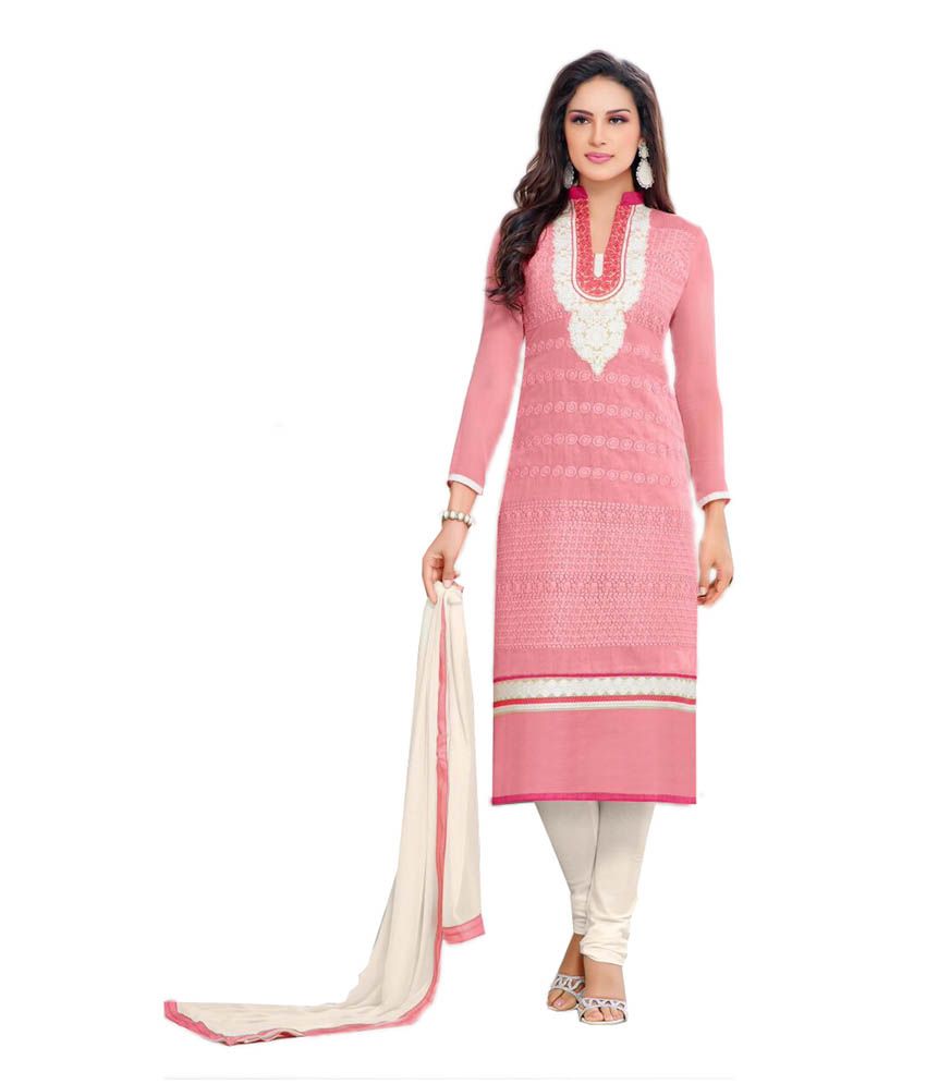 cotton dress material with chiffon dupatta online shopping