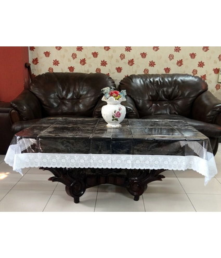    			Kuber industries Center table Cover Transparent