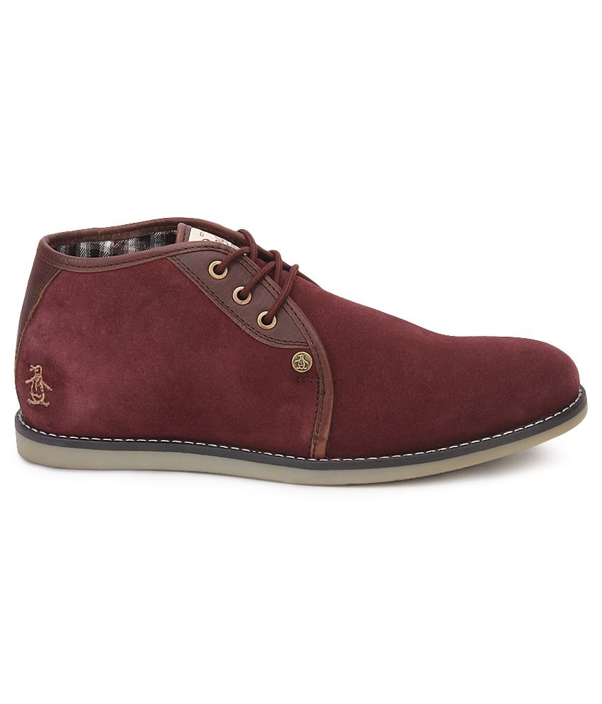 long maroon boots