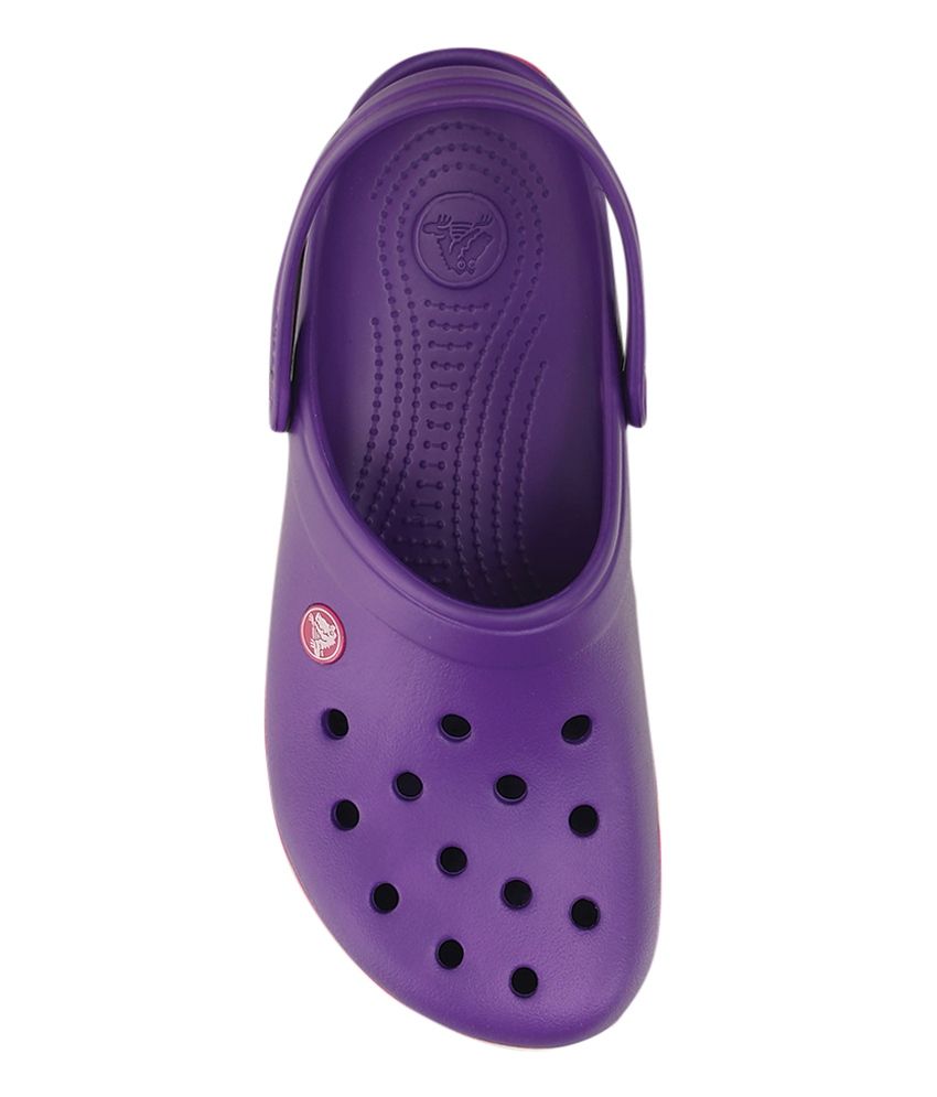 purple insulated crocs