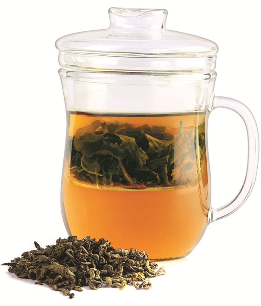 Dancing Leaf Borosilicate Glass Tea Infuser Mug (300 Ml): Buy Online at ...