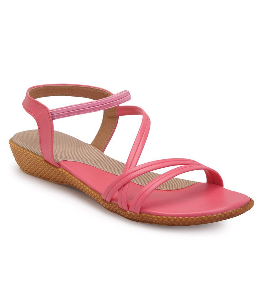 Stefino Pink Low Heel Sandals Price in India- Buy Stefino Pink Low Heel ...