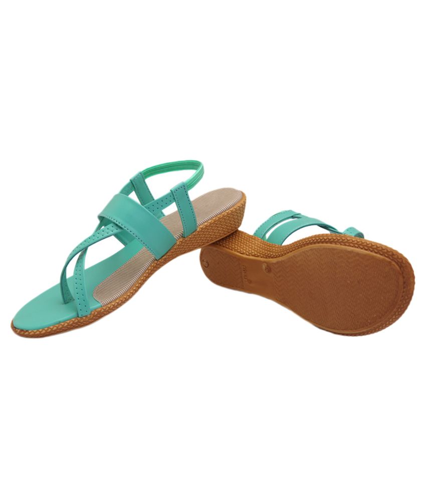 Stefino Turquoise Low Heel Sandals Price in India- Buy Stefino ...