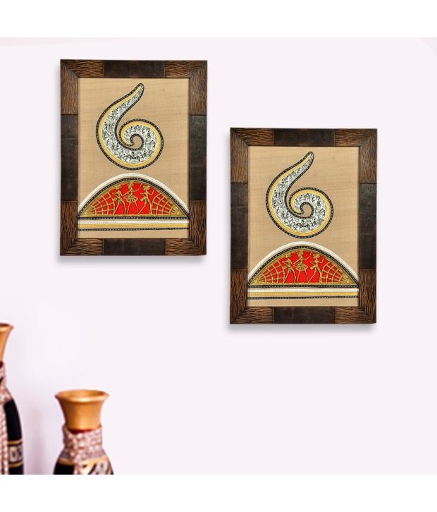 ExclusiveLane Handpainted Warli And Dhokra Art Work Silk Paintings in
