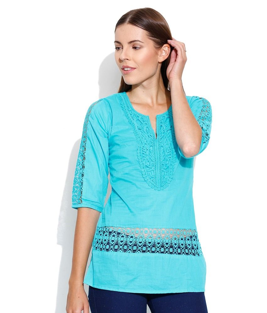 turquoise tops blouse