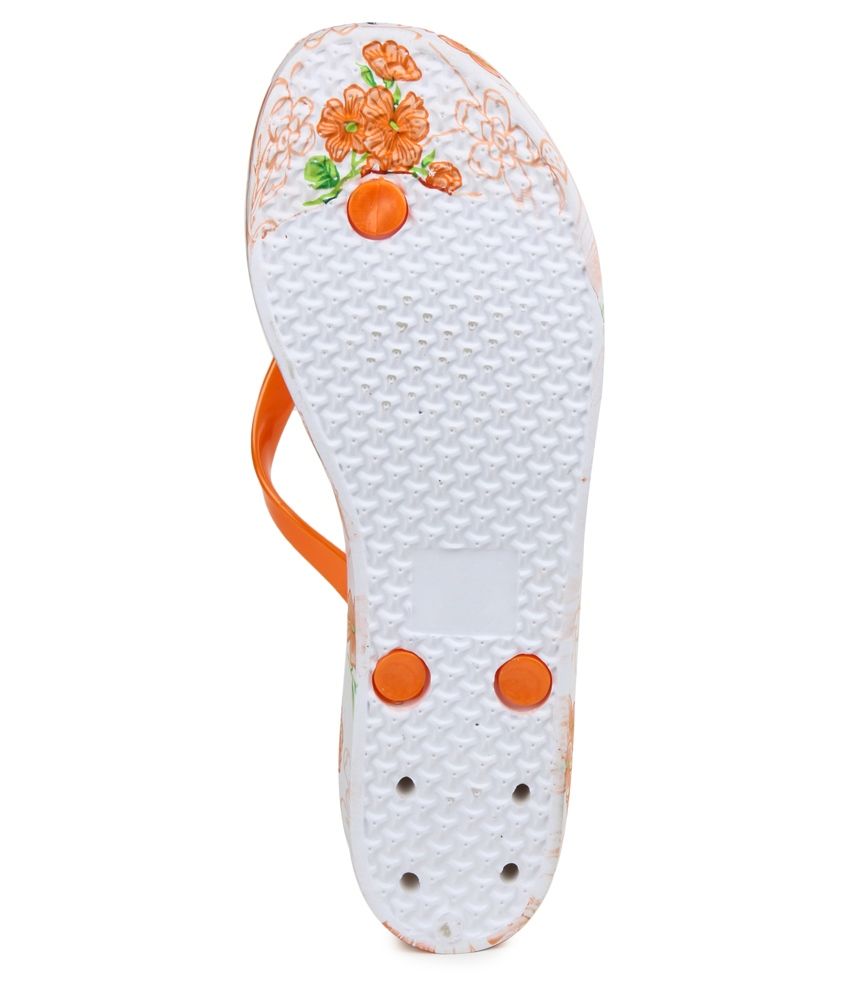 ladies orange flip flops