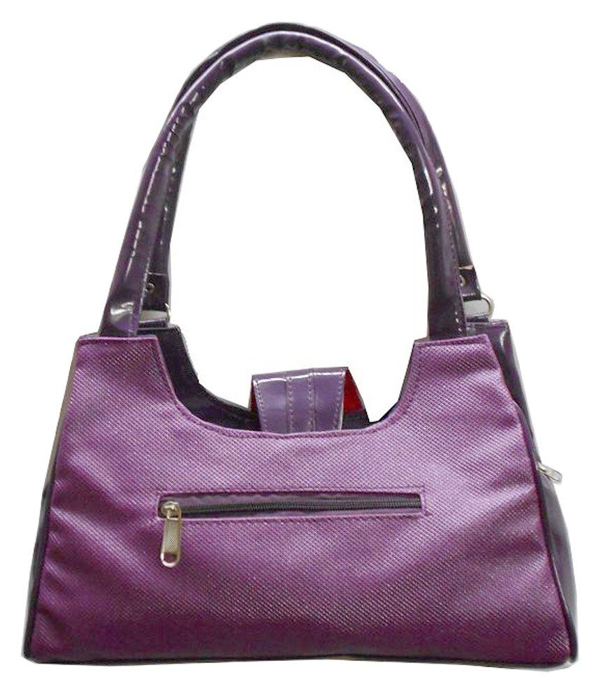 small purple handbag